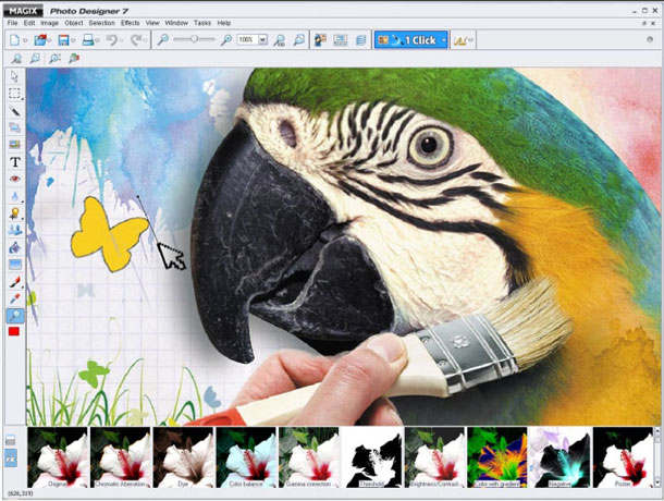 The Magix Photo Designer user interface