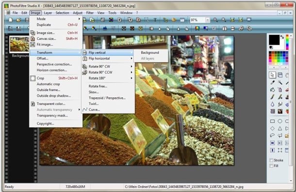 PhotoFiltre Studio X has all you basically need, an excellent Photoshop alternative...