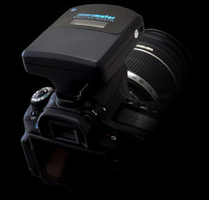 Simply snap CameraMator into the hot shoe of your Canon or Nikon DSLR.