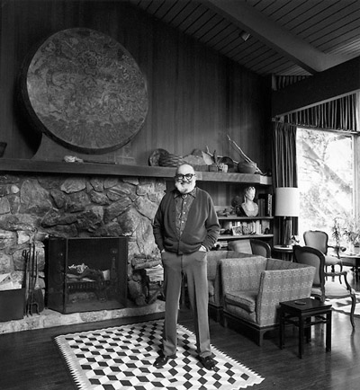 Ansel Adams at his lush home in Carmel, California. | Alan Ross / rossimages.net