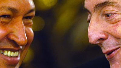 Hugo Chávez and Nestor Kirchner -- friends in life, political tools in death.