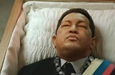 Real or not? Hugo Chávez lying in state -- doesn't look like a man who just lost a long battle against cancer.