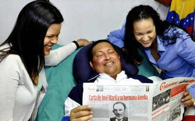 A few days before the leader's death he and his daughters were all smiles.