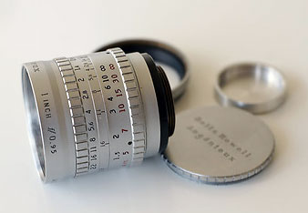 This very compact and beautyful lens, the  P. Angénieux Paris 25mm Type M1 F0.95, was developed in 1953 and at that time the fastest 25mm design. One of the early copies was used by NASA to take the first photographs of the moon from a lunar probe. The Angénieux is said to have a very cinematic look, a nice bokeh when used wide open and sharp look when stopped down. | eBay