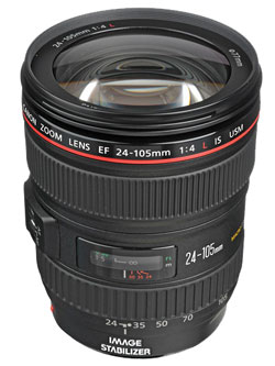 The Canon EF 24-105mm F4 IS USM standard zoom.