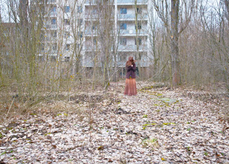 April 2011: Self-portrait at the same place, 26 years later, in Prypyat, near Lenin Street 17.