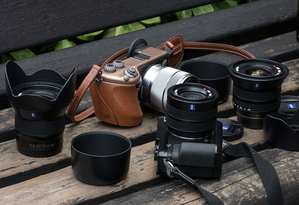 The complete Zeiss Touit lineup with the Hasselblad Lunar. | Brad Morris 