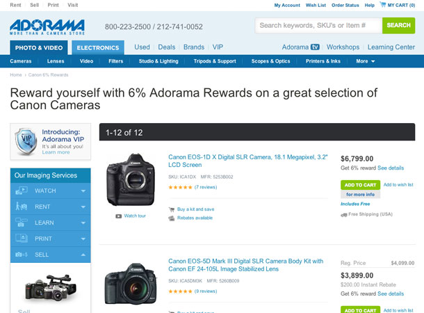 6% Canon, Nikon & Sony Rebates, Hurry!
