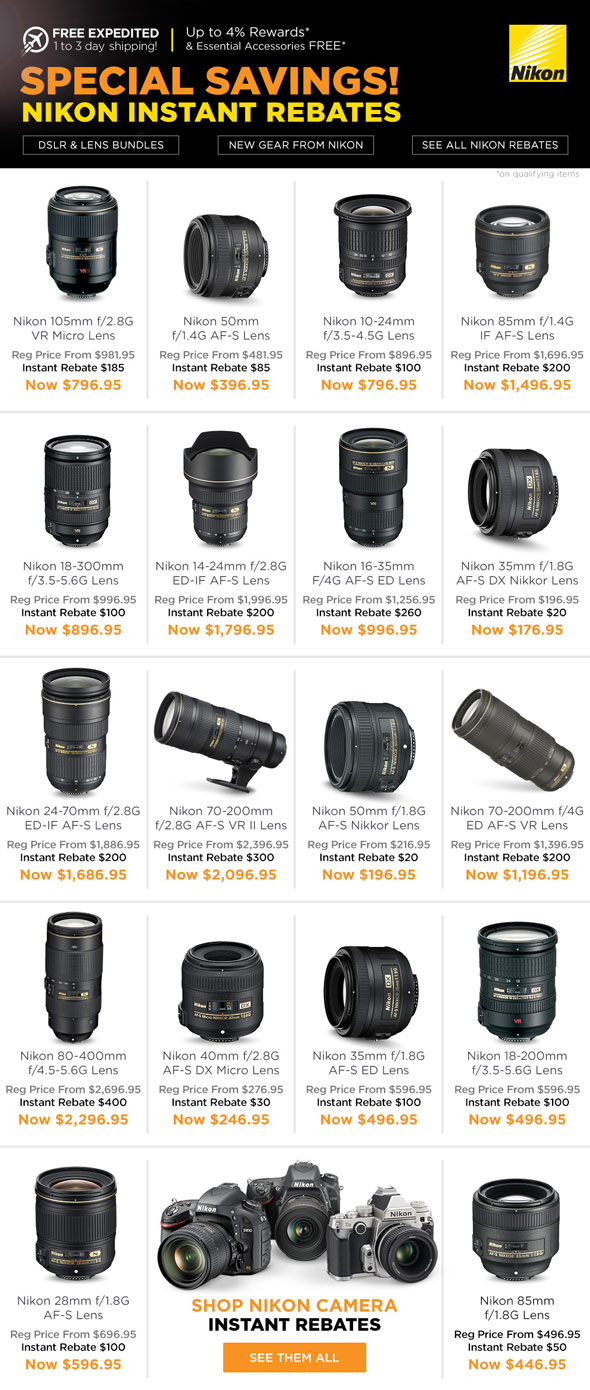 New Nikon Instant Rebates Are Out